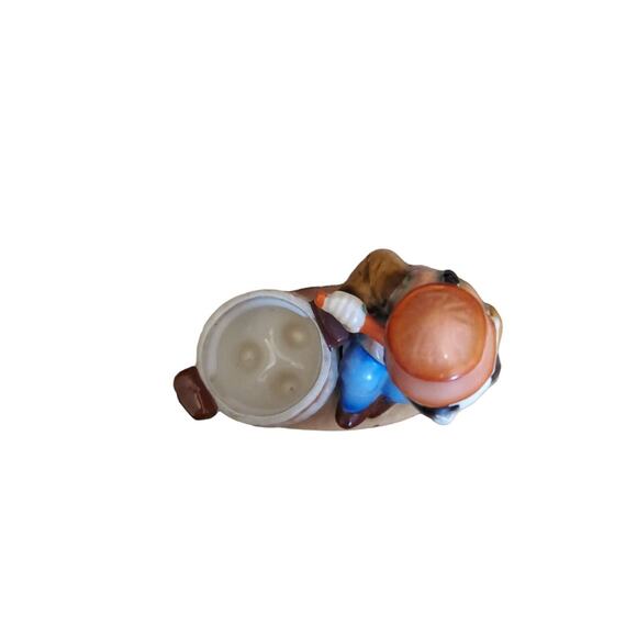 Vintage Japanese Majolica Boy Playing Flute With Small Urn Planter/small holder - Picture 4 of 6